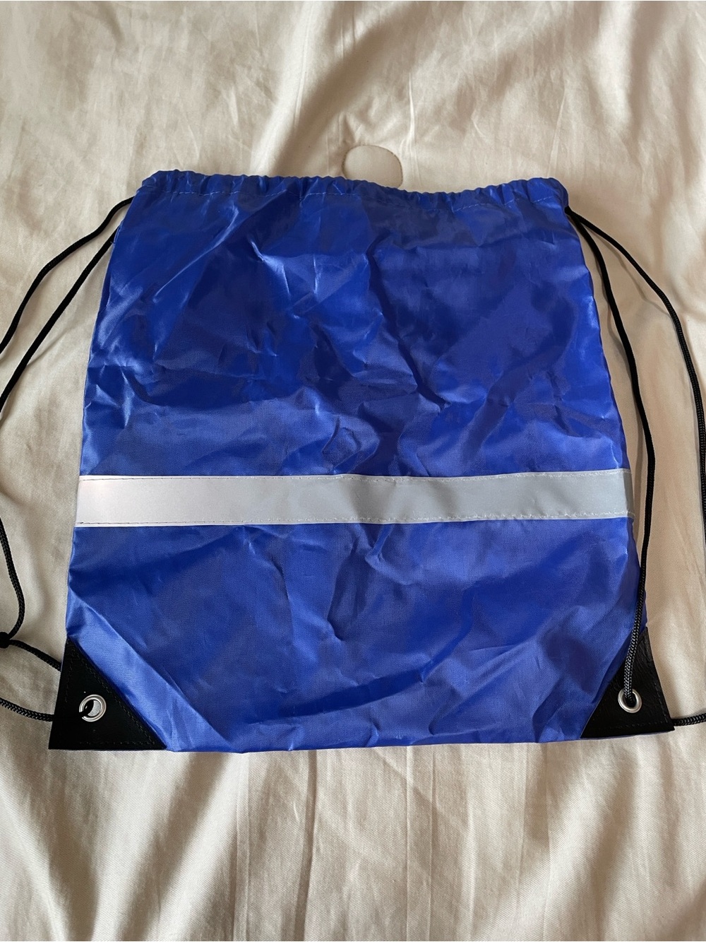 Royal Blue Drawstring Backpack cinch sack with Black Trim NWOT